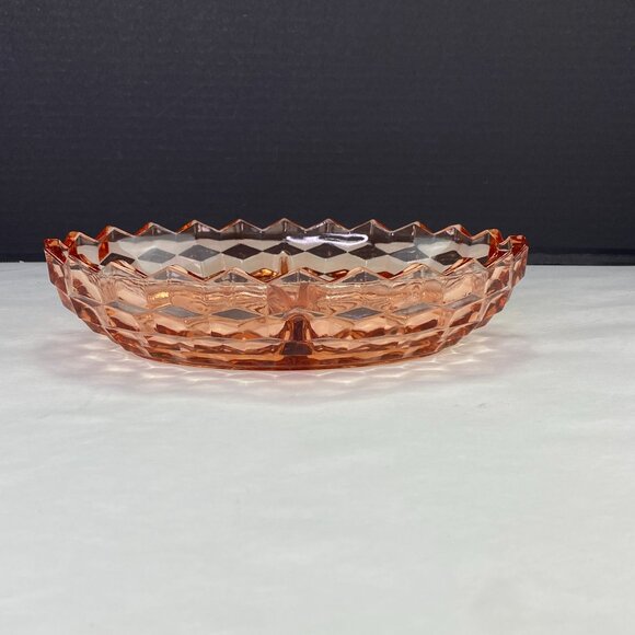 Vintage Colony Whitehall Peach Pink Divided Relish Tray Bowl - Picture 4 of 11